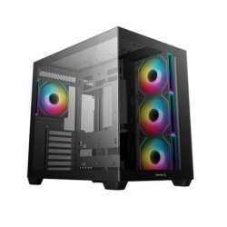 DeepCool CG530 4F ATX Case, Tempered Glass, 4 Pre-Instaled Fans, USB3.0×2、Gen2 Type-C x1、Audio/Mic×1, Cable,  Supports 