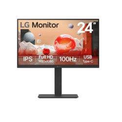 LG 24' Full HD IPS 100Hz Monitor, 1920x1080, Built-in Power&Speaker, USB-C 65W PD, RJ45, sRGB 99%, 5ms, 16:9, versatile stand
