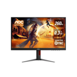 AOC 27' Gaming Monitor – QHD 260Hz (OC), 0.3ms MPRT, IPS panel, 118% sRGB, 1.07B colors, DP 1.4 DSC, HDMI 2.0, Delta E[2, f
