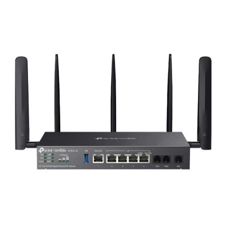 TP-Link DR3650v-4G Omada 4G  Cat6 AX3000 Wi-Fi 6 Gigabit Desktop DSL Gateway, 574Mbps@2.4GHz   2402Mbps@5GHz(HE160), VDSL2 35