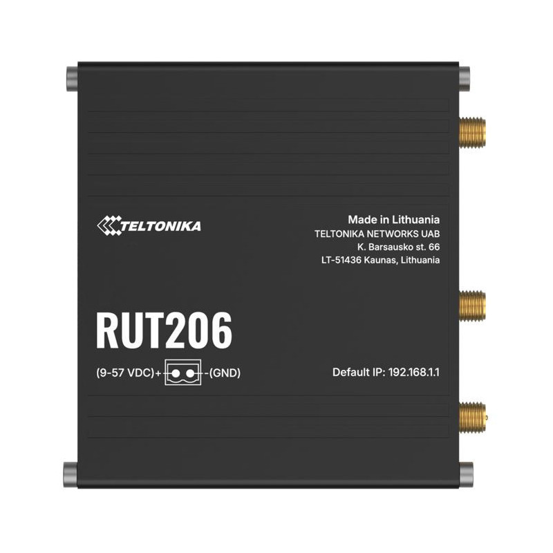 Teltonika RUT206 Industrial 4G Router, Cat 4, RS232 & RS485 for serial communication, 2-PIN POWER INPUT, Active and Passive P