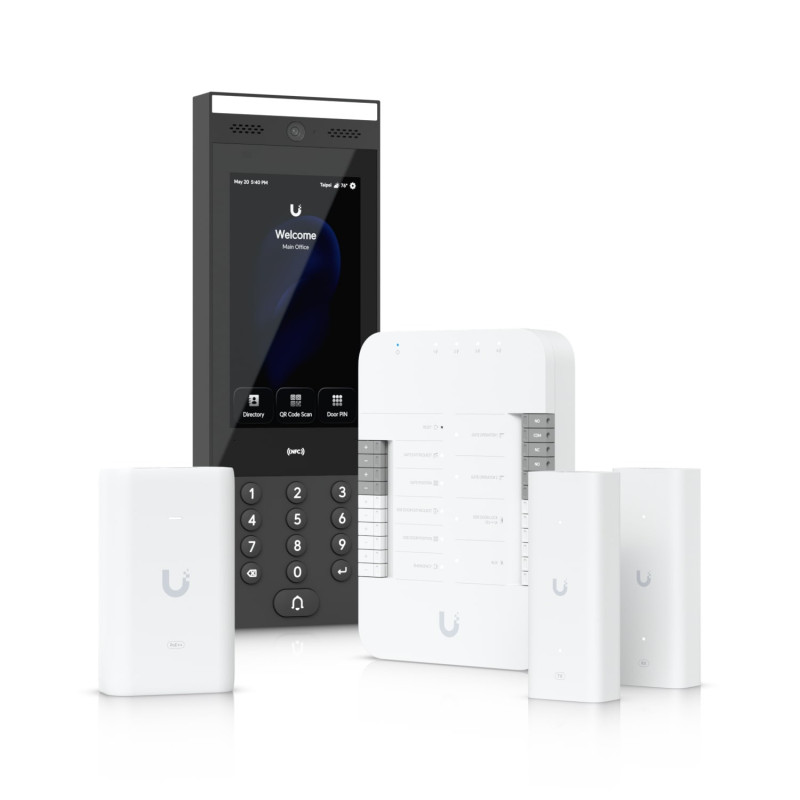 Ubiquiti G3 Gate Starter Kit, Come With 1x Gate Hub, 1x G3 Intercom, 1x PoE   adapter, 2x 2-wire PoE Extenders, Ove Twisted P