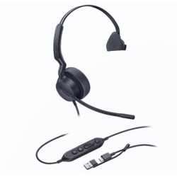Yealink UH44 Mono Teams USB-C/A Microsoft Certified USB Wired Headset, Dual Noise-Canceling Microphones, 35mm Speaker, Busyli
