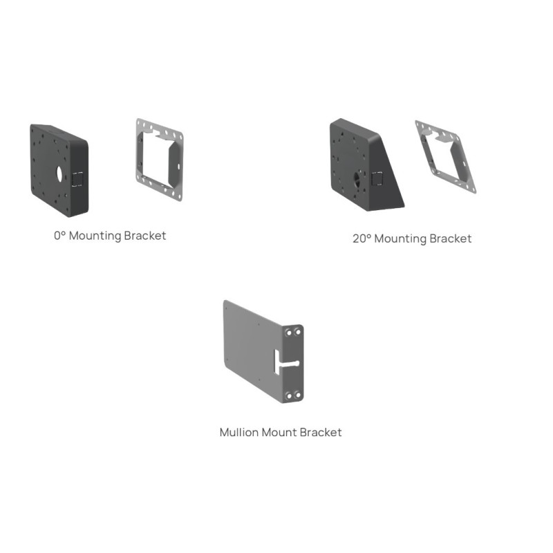 Yealink RoomPanel Mount Kits, Device Compatibility RoomPanel, 0° Mounting Bracket, 20° Mounting Bracket, Mullion Mount Brac