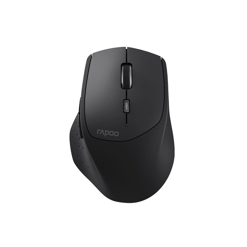 RAPOO MT550L Multi-Mode Wireless Ergonomic Optical Mouse -7 evels adjustable DPI, Smart Switch up to 5 devices, Ideal for Des