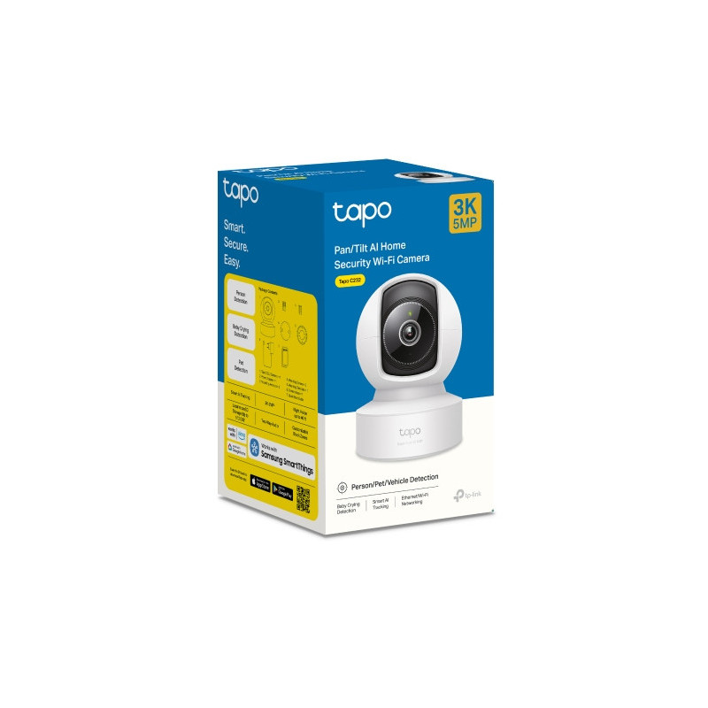 TP-Link Tapo C232 Pan/Tilt AI Home Security Wi-Fi Camera – 3K 5MP   Ethernet port