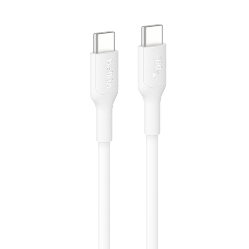 Belkin BoostCharge USB-C to USB-C Cable (0.15M) - White(CAB023fq0MWH), 3A/60W, 480Mbps, 300K  Bends, Apple, Samsung, USB-IF 