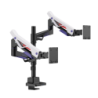Brateck LDT95-C024UCP Atlas Neo Gaming Pole-Mounted Dual Monitor Arm with USB-A & USB-C Ports For most 24'~57' Monitors, Matt