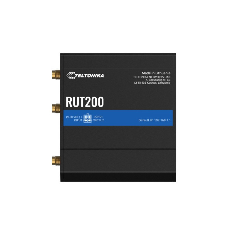 Teltonika RUT200 Industrial Cellular Router, WAN Failover, Compact and Reliable Industrial 4G LTE Router/Firewall, PSU includ