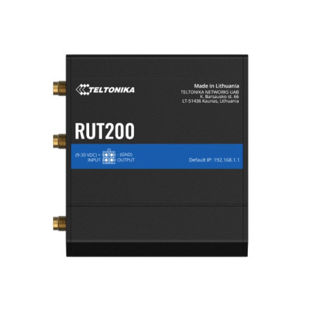 Teltonika RUT200 Industrial Cellular Router, WAN Failover, Compact and Reliable Industrial 4G LTE Router/Firewall, PSU includ
