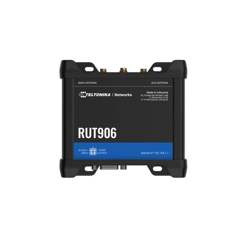 Teltonika RUT906 Industrial Cellular Router, Dual-SIM Cellular 4G LTE, WAN Failover, with 4x Ethernet Ports, PSU included