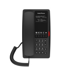 FANVIL, H4 Hotel IP Phone, Black, Cost-effective hotel IP phone, HD voice, 0/100Mbps Ethernet, and PoE, 5 programmable soft k