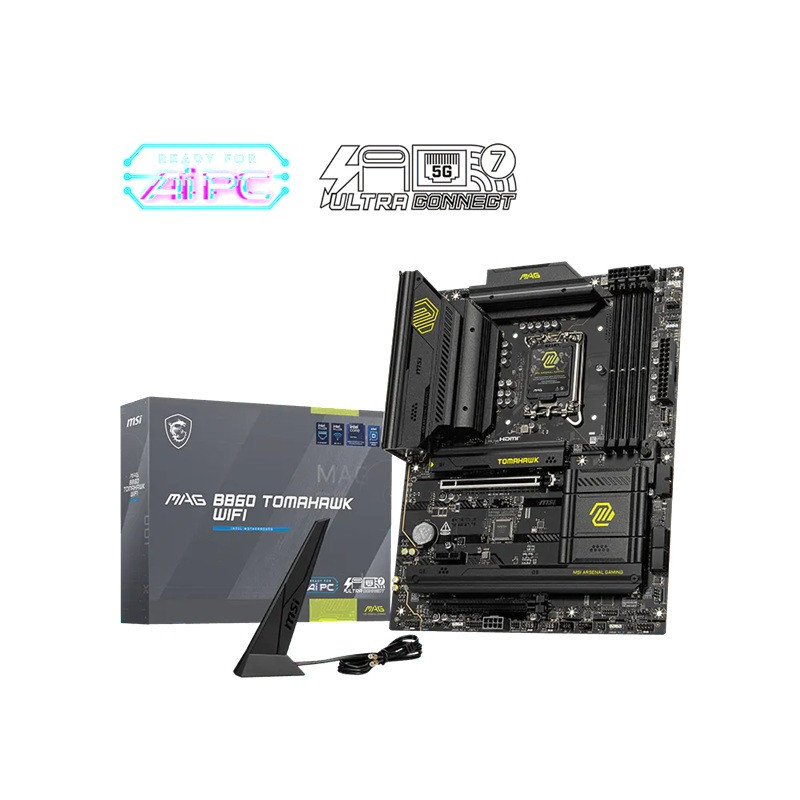 MSI MAG B860 TOMAHAWK WIFI, INTEL B860, 4x DDR5 256GB, 1x HDMI, 2x PCI-E x16 slot, 1x PCI-E x1, 3x M.2, 4x SATA 6G, 8x USB 2.