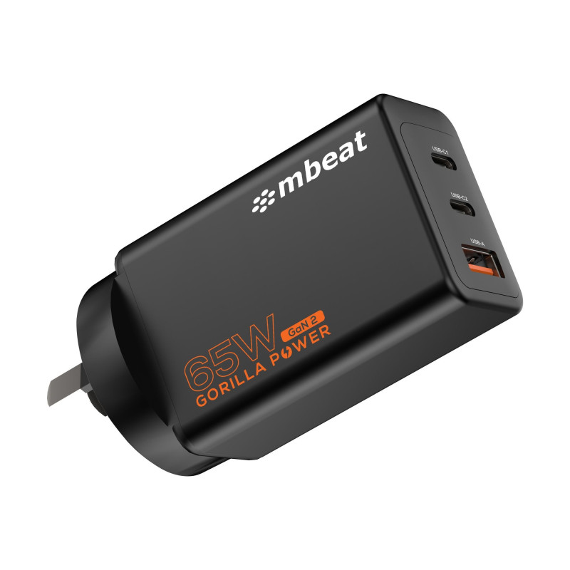mbeat® Gorilla Power PD 65W GaN II USB-C Charger 50% smaller than the standard Supports a wide range of devices Product Weig