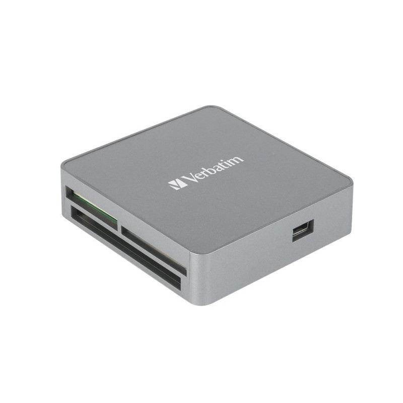 Verbatim USB 2.0 All- in-1 Card Reader / Hub including SD, SDHC, SDXC, microSD, microSDHC, microSDXC, CF-1, Memory Stick, and