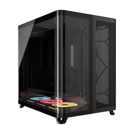 Corsair AIR 5400 LX-R RGB iCUE LINK Triple Chamber Mid-Tower PC Case - Black: ATX/E-ATX: 467x470x340mm: TG: 360GPU: 180CPU: 3