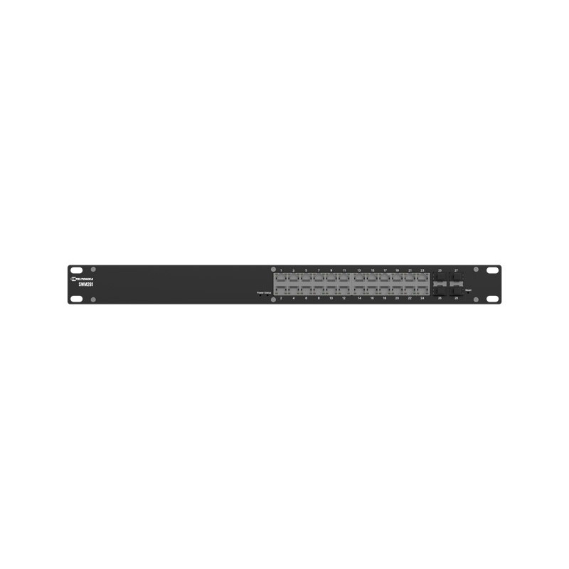 Teltonika SWM281 Gigabit Ethernet managed switch, 24 Gigabit Ethernet with 4 SFP ports, VLAN segmentation, 2-year free RMS