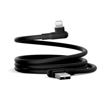 Cygnett DriveSync Right Angled Silicone Lightning to USB-A Cable (0.7M) - (CY5667CCACB), 2.4A/12W, 480Mbps, Drive & Sync, 2 Y