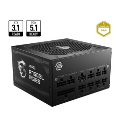 MSI MAG A750GL PCIE5 II Bulk – 750W ATX 3.1, 80  Gold, full modular, PCIe 5.0 16-pin, 3x PCIe 6 2, 8x SATA, FDB fan, OCP/OV