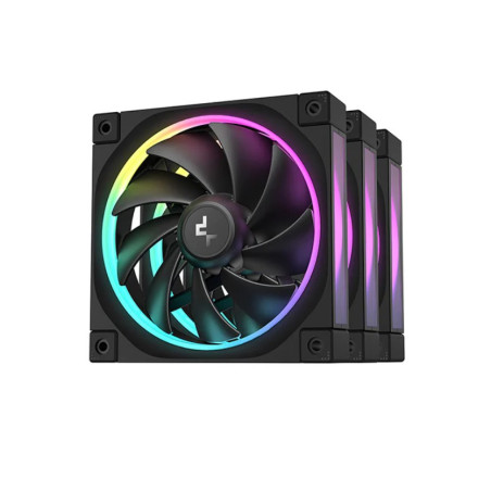 DeepCool FL12 3IN1 (3-Pack) 120mm Unique ARGB Fans, Low Noise, 4-pin PWM, Fluid Dynamic Bearing, Addressable RGB LED