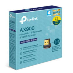 TP-Link Archer TX10UB Nano AX900 Nano Wi-Fi 6 Bluetooth 5.3 USB Adapter,  600 Mbps at 5 GHz   287 Mbps at 2.4 GHz ,  Internal