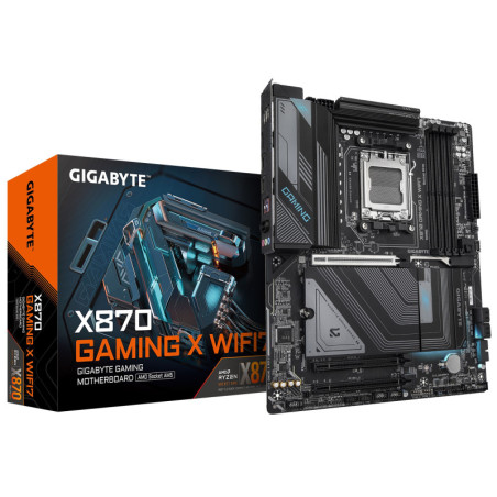 Gigabyte X870 GAMING X WIFI7 AMD AM5 ATX Motherboard 4x DDR5~256GB,3x PCIe x16, 3x M.2, 4x SATA 6,4x USB 3.2, 4x USB2.0, 2x U