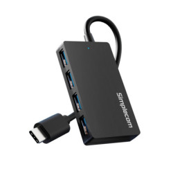 Simplecom CH352 USB-A to 4xPort SuperSpeed USB 3.2 Gen1, 5Gbps, plug & play, bus-powered, ABS, 76×41×11mm, 35g, 15cm cable,