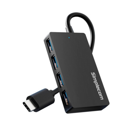 Simplecom CH352 USB-A to 4xPort SuperSpeed USB 3.2 Gen1, 5Gbps, plug & play, bus-powered, ABS, 76×41×11mm, 35g, 15cm cable,