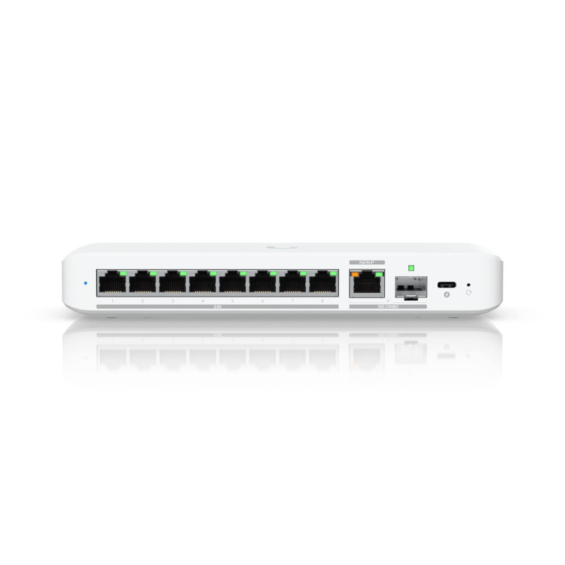Ubiquiti Flex 2.5G, Flexible,8-port 2.5 GbE Switch,10 GbE RJ45/SFP  Combination Uplink Port,Powered With USB-C (Included)/PoE