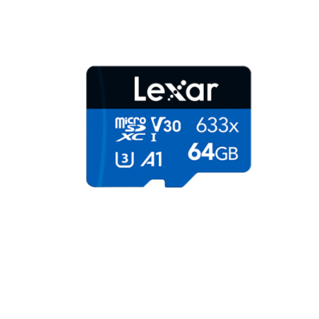 Lexar High-Performance 633x 64GB microSDHC™/ microSDXC™ UHS-I Card BLUE Series without adaptor 64GB – C10, UHS-I (U3), 