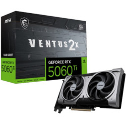 MSI nVidia GeForce RTX™ 5060 Ti 16G VENTUS 2X OC PLUS, PCI Express® Gen 5 x16, Boost: 2602 MHz, CUDA 4608 Units, 16GB GDDR