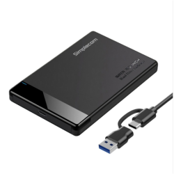Simplecom SE109 Tool-free 2.5' SATA HDD SSD to USB-C Enclosure USB 3.2 Gen 1 Compatible with 7mm and 9.5mm laptop 2.5' SATA H