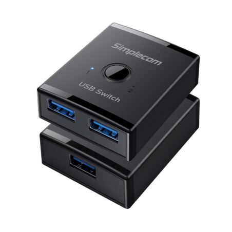 Simplecom KM125 Bi-Directional 2-Way USB 3.0 Switch 1 In 2 Out (2 In 1 Out) 5Gbps  Ideal for sharing USB device between 2 com