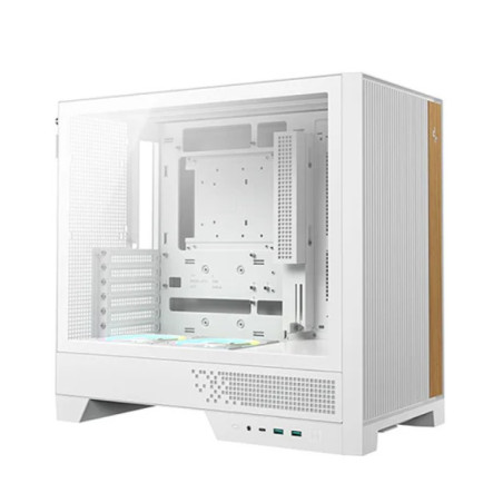 DeepCool CL600 WH High Airflow Compact ATX Case, Two Pre‑Installed Fans,Tempered Glass Side Panel, Clean Cable Management
