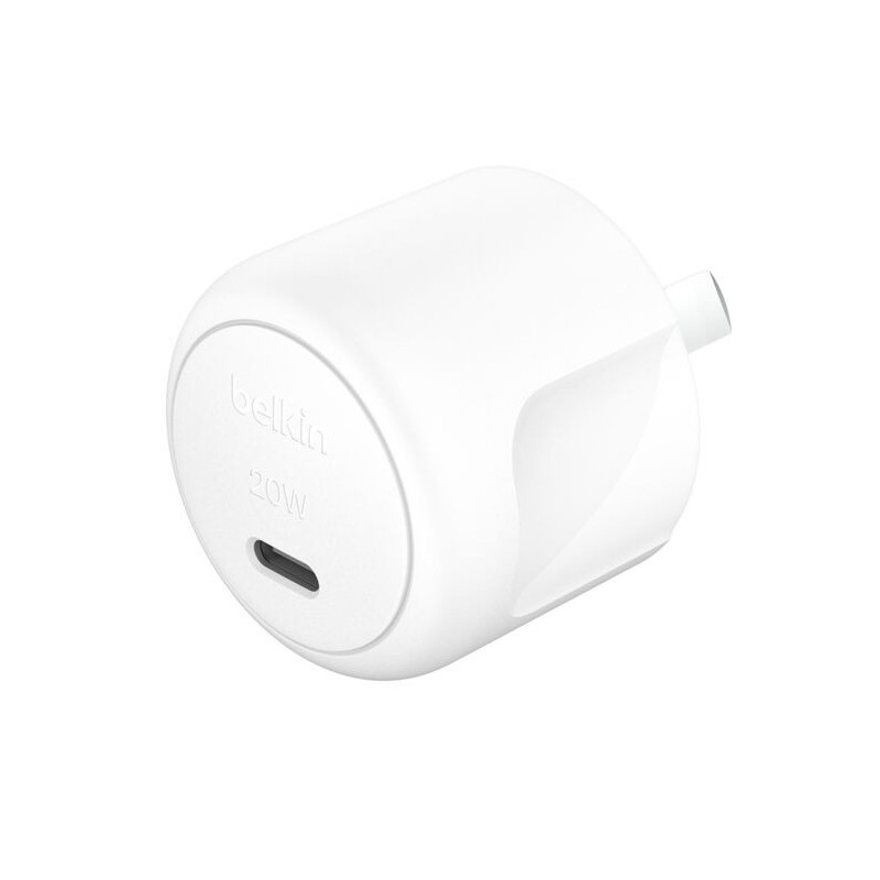 Belkin BoostCharge Compact 20W USB-C (PD 3.1) Wall Charger - White (WCA009auW), Compact & Travel-Ready, CEW $2,500, 2 Years W