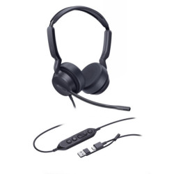 Yealink UH42 Dual Teams USB-C/A Microsoft Certified Teams USB Wired Headset, Noise-Canceling Microphone, Leather Ear Cushions