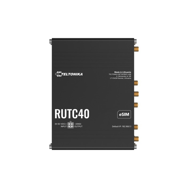 Teltonika RUTC40 GLOBAL 4G EDGE ROUTER, Dual-core, Dual-band Wi-Fi 6, connectivity powered by a Telit modem, eSIM, PSU includ