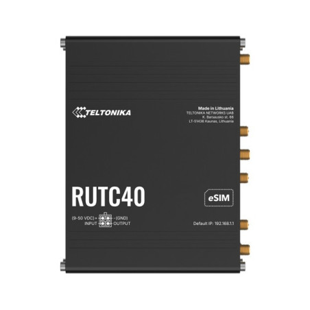 Teltonika RUTC40 GLOBAL 4G EDGE ROUTER, Dual-core, Dual-band Wi-Fi 6, connectivity powered by a Telit modem, eSIM, PSU includ