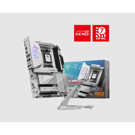 MSI B850 EDGE TI WIFI, AMD B850, 4x DDR5 256GB, 1x HDMI, 3x PCI-E x16 slot, 4x M.2, 8x 4x USB 2.0, Wi-Fi 7