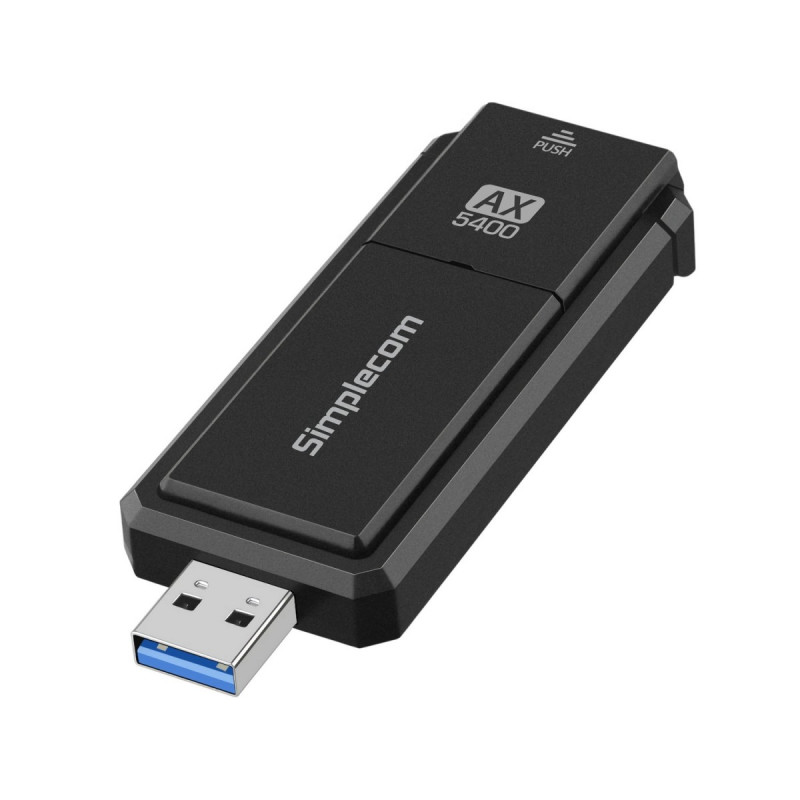 Simplecom NW812v2 AX5400 Tri-Band WiFi 6E USB Adapter, USB 3.2, AX5400, 2.4/5/6GHz, up to 2402Mbps, MU-MIMO, OFDMA, WPA3, fol