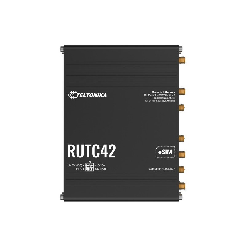 Teltonika RUTC42 DUAL MODEM EDGE ROUTER, LTE Cat 4 with dual modem, failover, load balancing, WI-FI 6, 5x Gigabit Ethernet Po