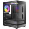 OKINOS AQUA UNO BLACK, Mini Tower, Micro-ATX/ITX, tempered glass, 3×120mm ARGB fans, USB 3.0   Type-C, ≤309mm GPU, ≤165m