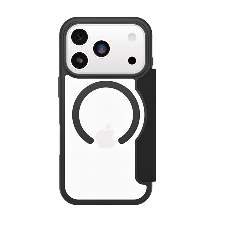OtterBox React Folio MagSafe Apple New iPhone 2026 /  iPhone 17 Pro Max (6.9') Case Black Crystal (Clear/Black) - (77-98589),