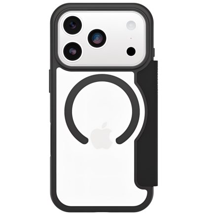 OtterBox React Folio MagSafe Apple New iPhone 2026 /  iPhone 17 Pro Max (6.9') Case Black Crystal (Clear/Black) - (77-98589),