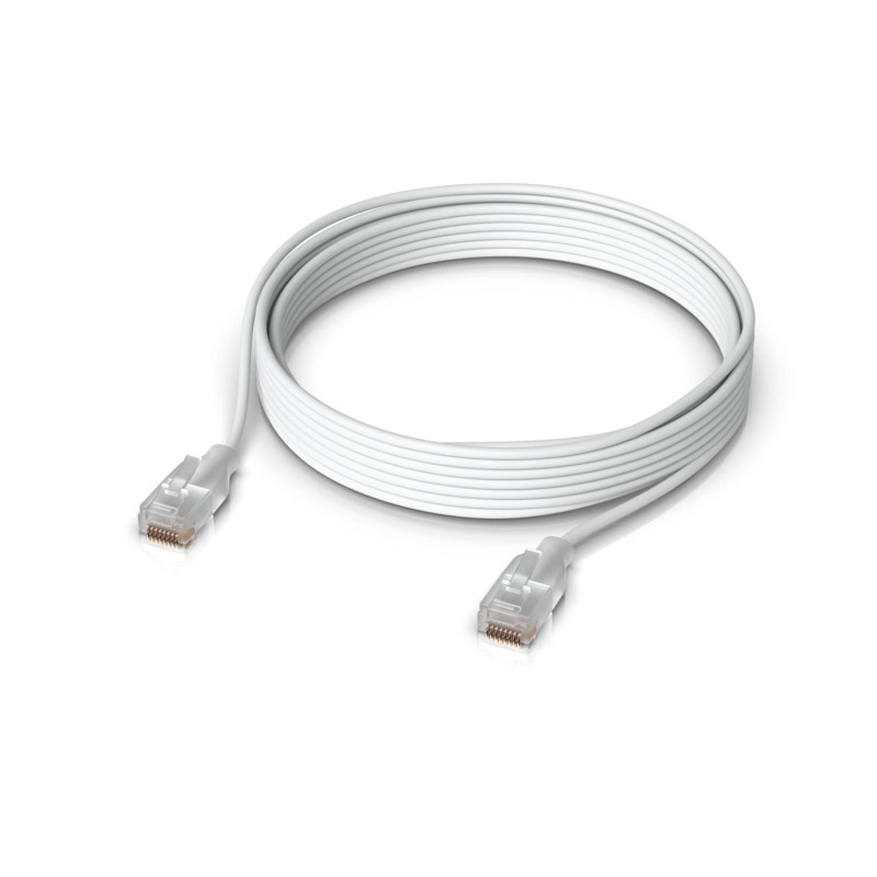 Ubiquiti UniFi Etherlighting Patch Cable, Length 8M, White, Nano-thin patch cable with 10 GbE support, designed to showcase E