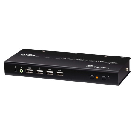 Aten Desktop 2-Port USB 4K HDMI Dual-Display KVMP™ Switch, up to 4096 x 2160 @ 60 Hz, Video DynaSync™, (Cables included)