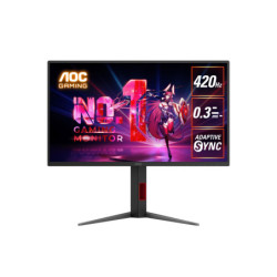 AOC 24.5' 420Hz Gaming Monitor: Fast IPS, FHD @420Hz, 0.3ms MPRT, 350 nits, sRGB 110%, DP/HDMI, height/swivel/pivot tilt, VES