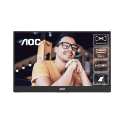 AOC 15.6inch FHD IPS 1920x1080 16:9, 800:1 Contrast 230 Nits 2x USB-C 1x Mini HDMI 2.0 1Wx2 Speakers Foldable Smart Cover VES