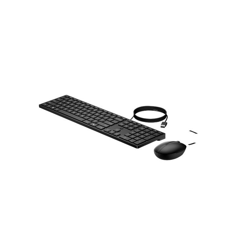 HP 320MK USB Wired Desktop Keyboard Mouse Combo Reduced-sized & Low-Profile Quiet Keys Plug&Play for Notebook Desktop PC WIN1