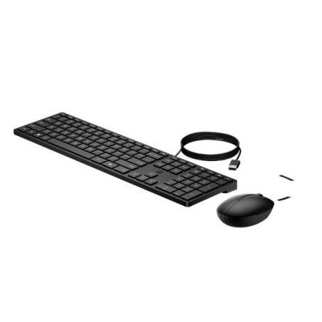 HP 320MK USB Wired Desktop Keyboard Mouse Combo Reduced-sized & Low-Profile Quiet Keys Plug&Play for Notebook Desktop PC WIN1
